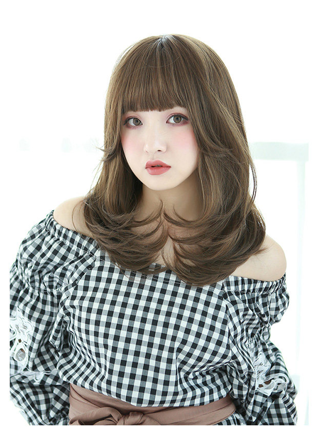 假发日系时尚原创发型设计天使的翅膀中发卷发梨花日常整顶假发