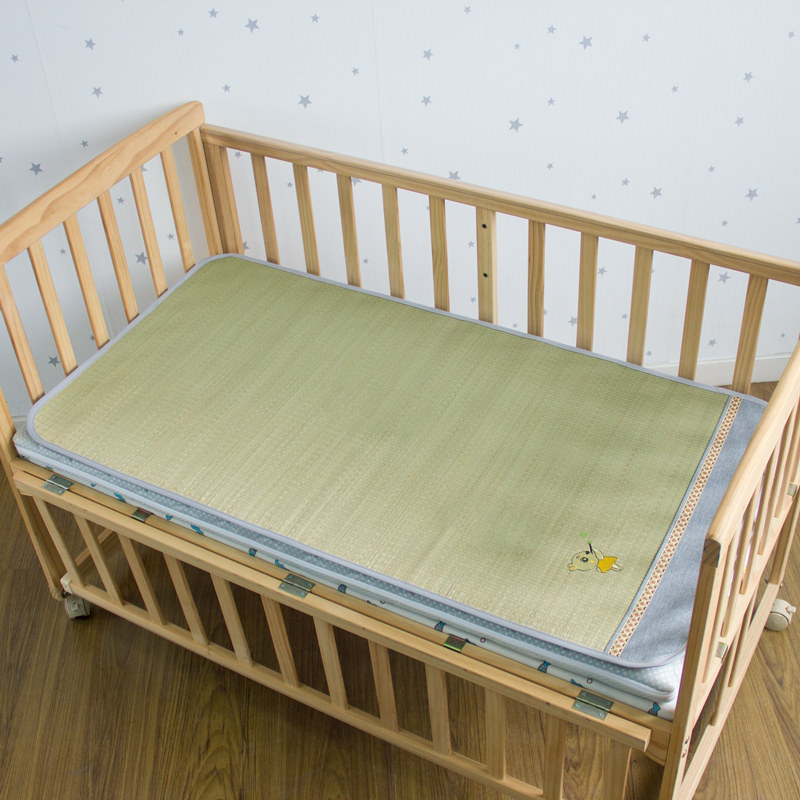 婴儿床草席夏天然植物蔺草兰草儿童凉席幼儿园专用送凉枕宝宝席子