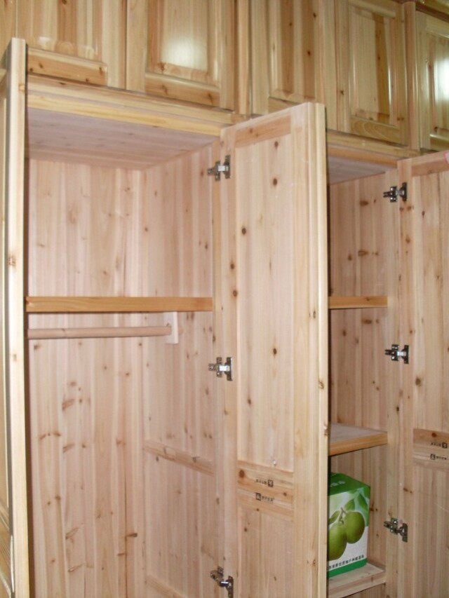 直销卧室家具全拆装型实木加厚六门加顶衣柜全杉木加高衣柜yl8160