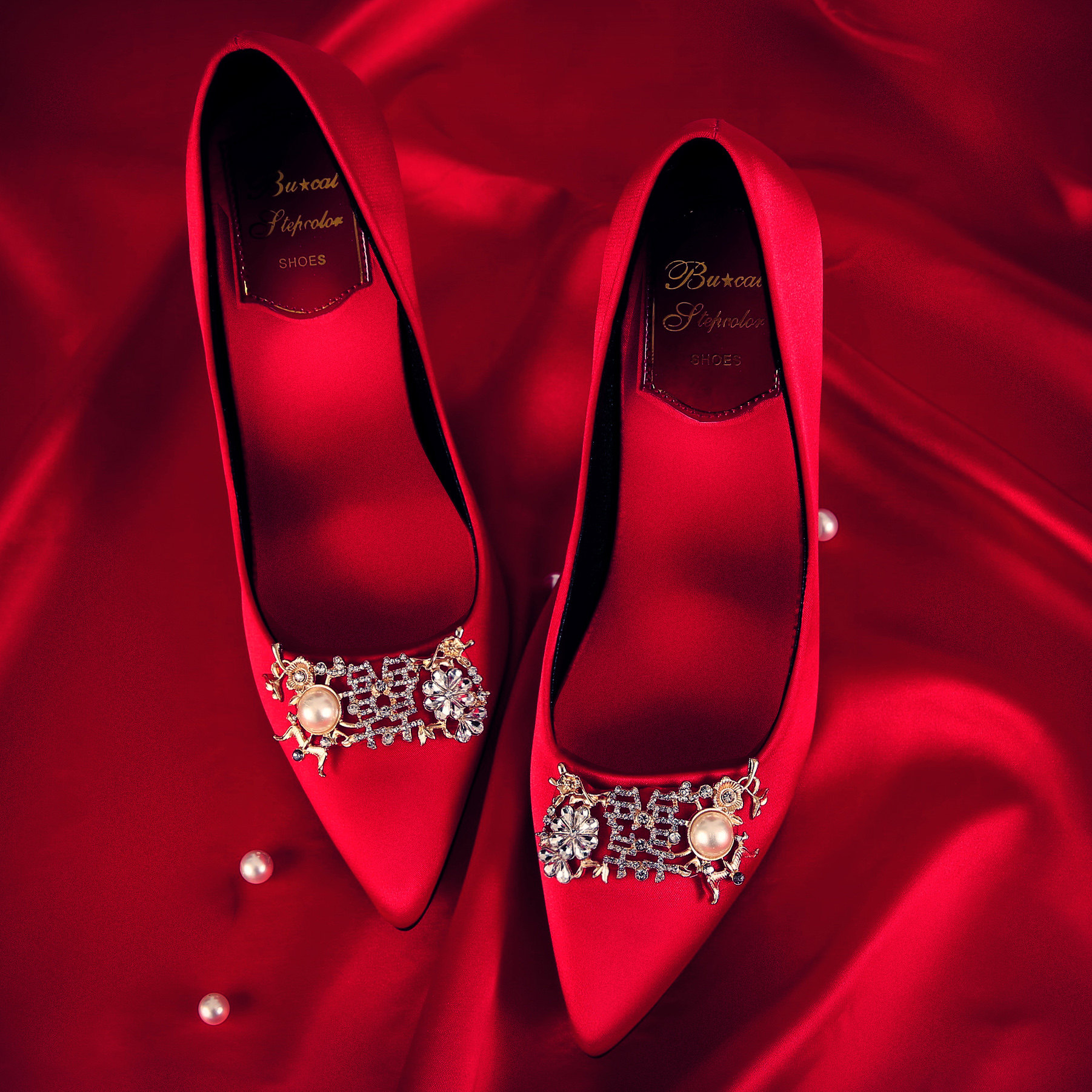 婚鞋女2020新款新娘鞋细跟秀禾服婚鞋红色结婚鞋女高跟婚纱敬酒鞋