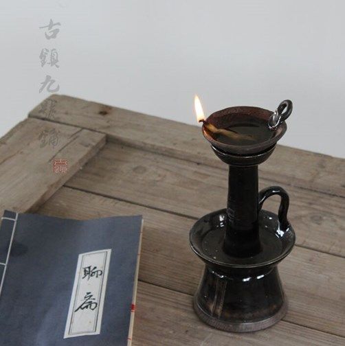 油灯复古烛台宋代陶瓷酥油影视道具古典禅意酥油灯