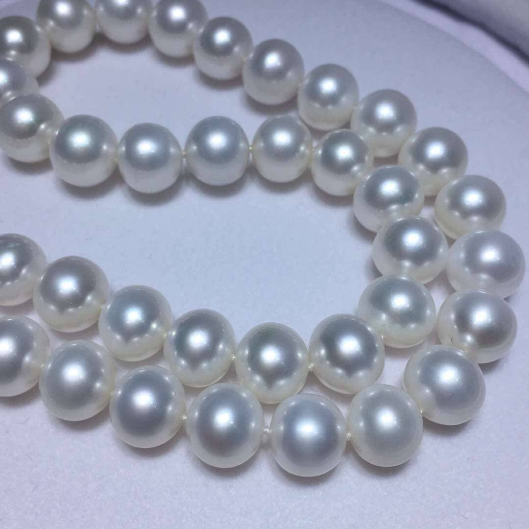 北海南珠纯天然淡水珍珠项链女颈正圆强光几乎项链