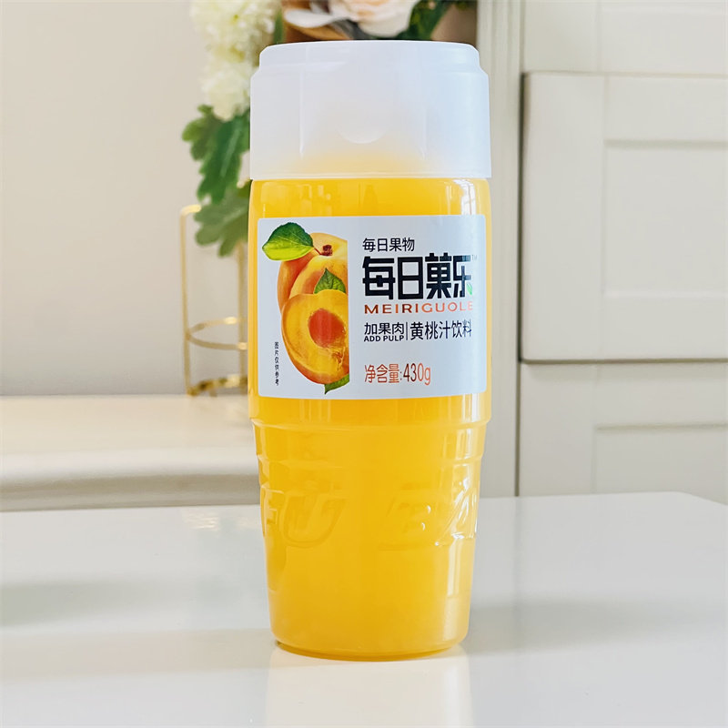 每日果乐黄桃汁饮料430g15瓶果蔬杨梅猕猴桃加果果味