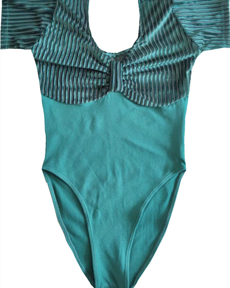 新款条绒短袖舞锦绣舍宾服女舞蹈连体练功形体芭蕾舞服