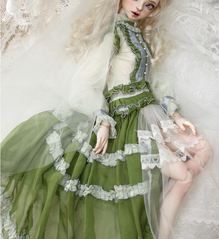 1/4bjd/sd女娃宫廷风洋装衣服myou4分玛莎官配贵族裙子 假发 鞋子