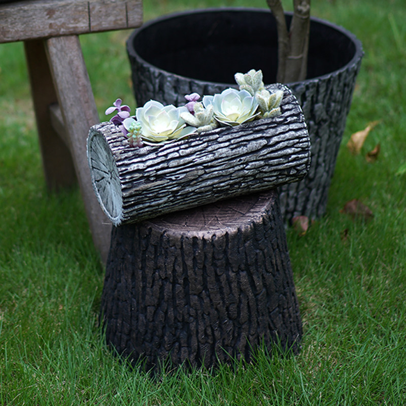 多肉花盆加厚树脂肉肉小盆创意个性北欧长方形种植盆盆景造型盆栽-mc