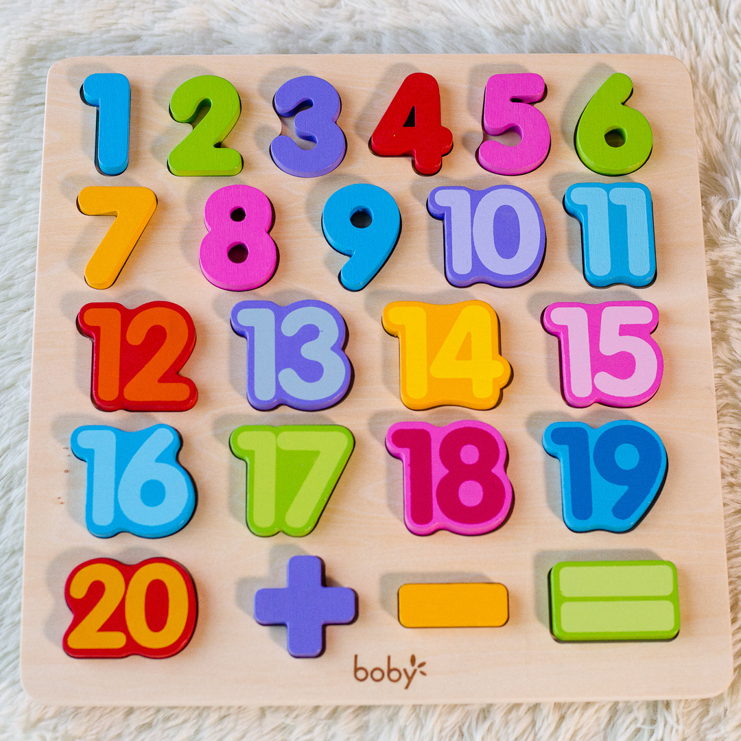 儿童童益智力早教玩具boby立体实木木质数字拼图