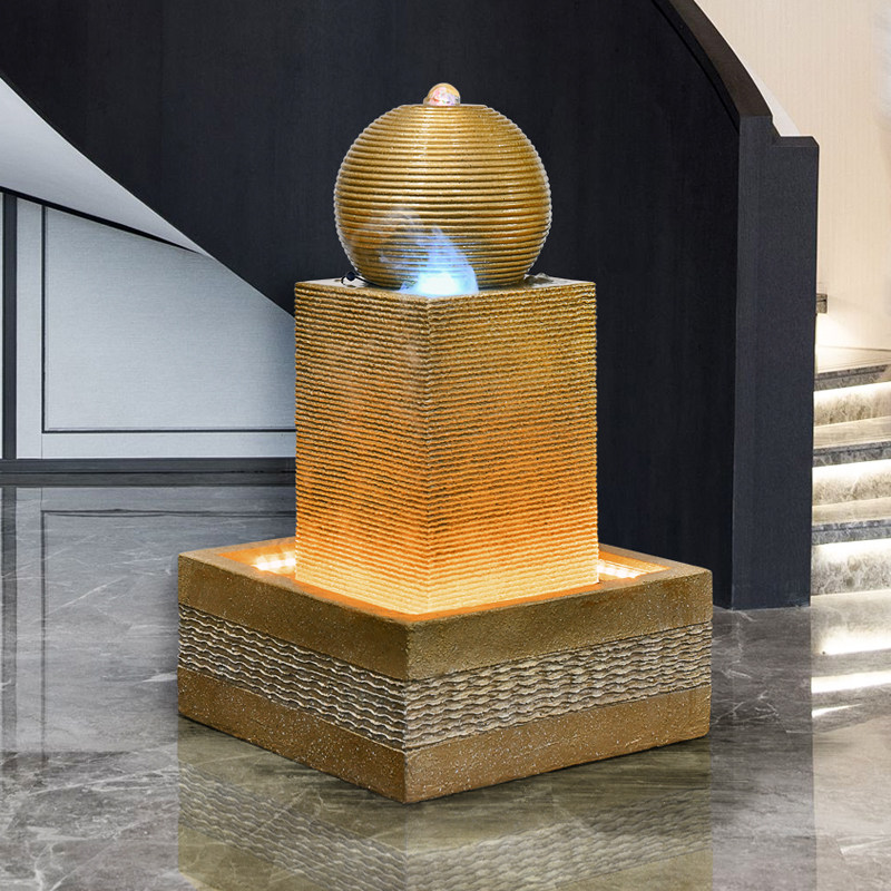 流水会所造景水景池水鱼缸庭院别墅酒店喷泉摆件