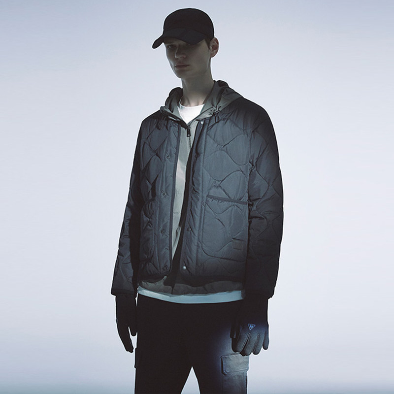 0820冬款mindbridge心桥男士纯色黑色背面字母夹克