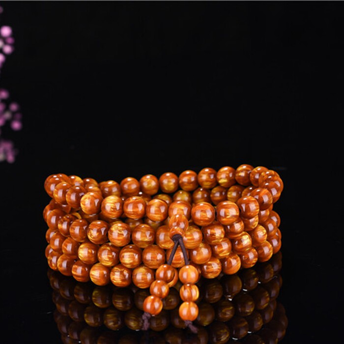 手链佛珠天然海柳手串108颗金丝活血男女女款毛衣佛珠