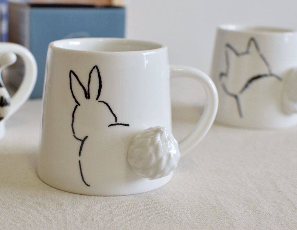 可爱动物立体浮雕咖啡杯 马克杯 立体猫狗兔茶杯 日单陶瓷杯