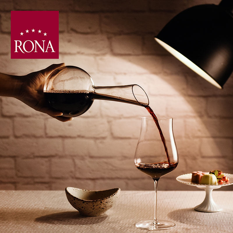 酒器rona洛娜水晶玻璃手工醒酒侍酒师黑皮酒壶醒酒器