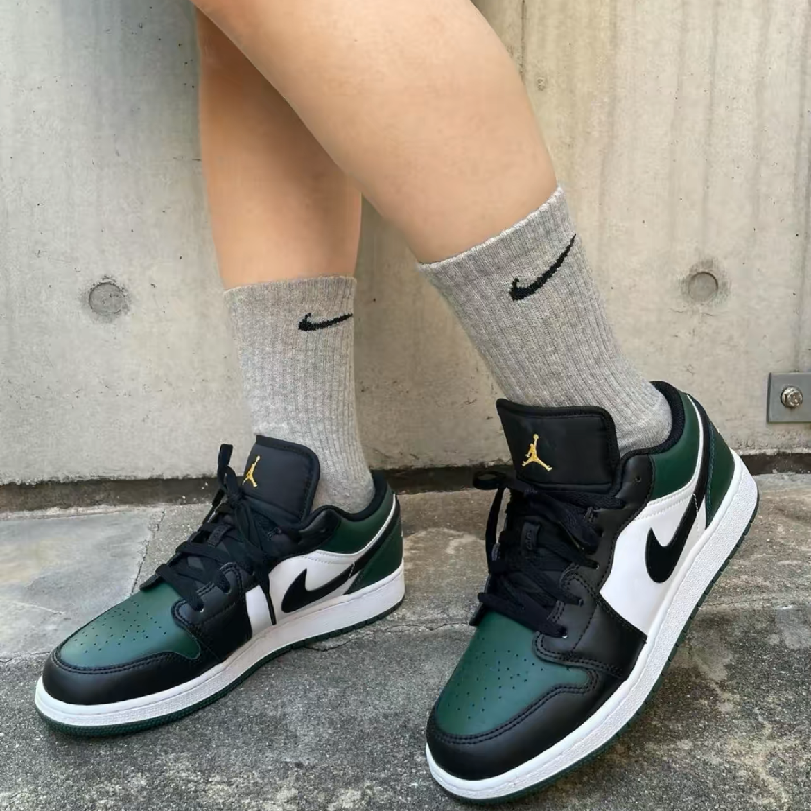 meyou air jordan 371 aj1 黑绿脚趾男女低帮休闲球鞋 553560 - 爱购