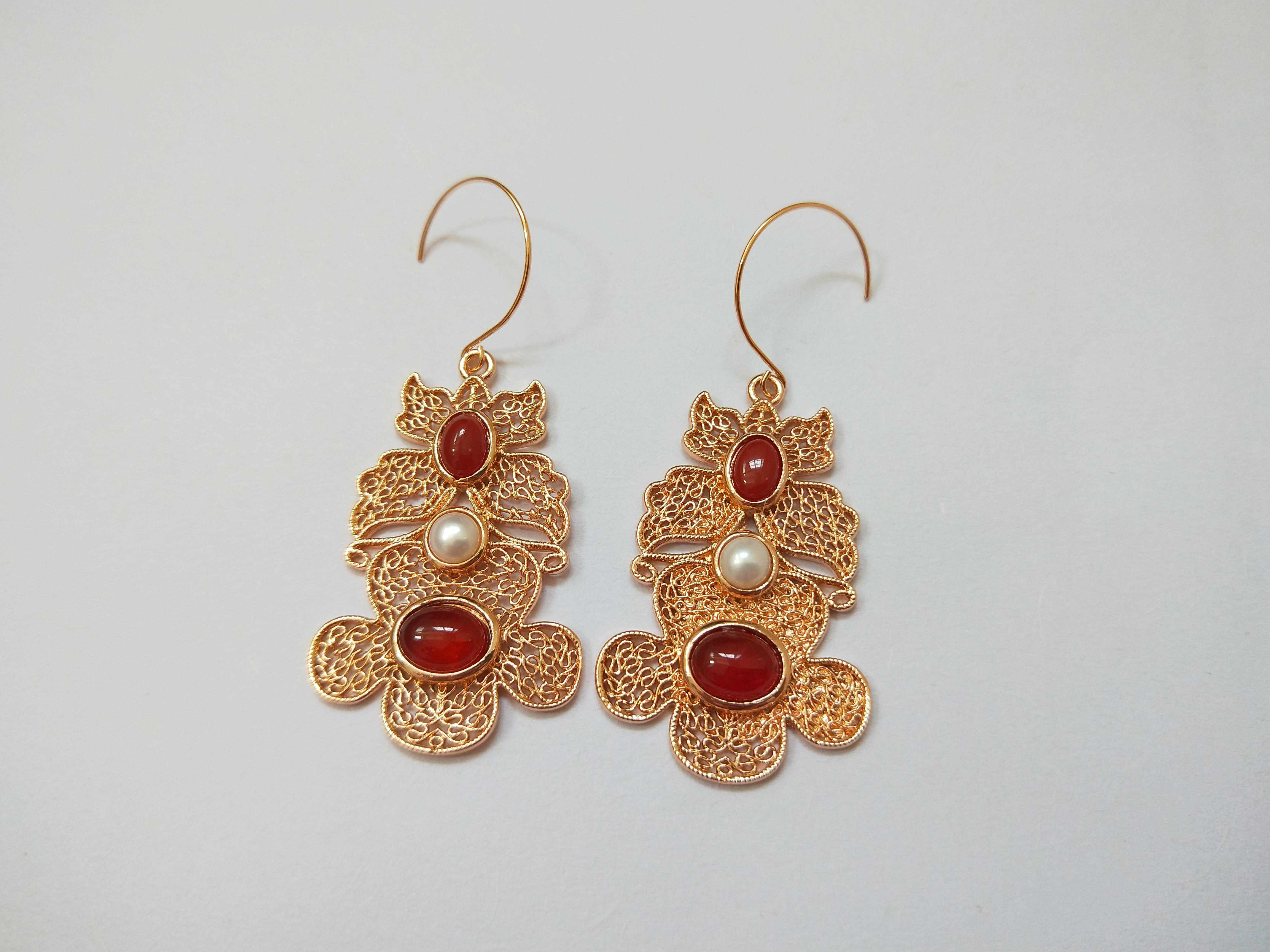 明制耳环花丝镶嵌耳坠传统耳饰耳环