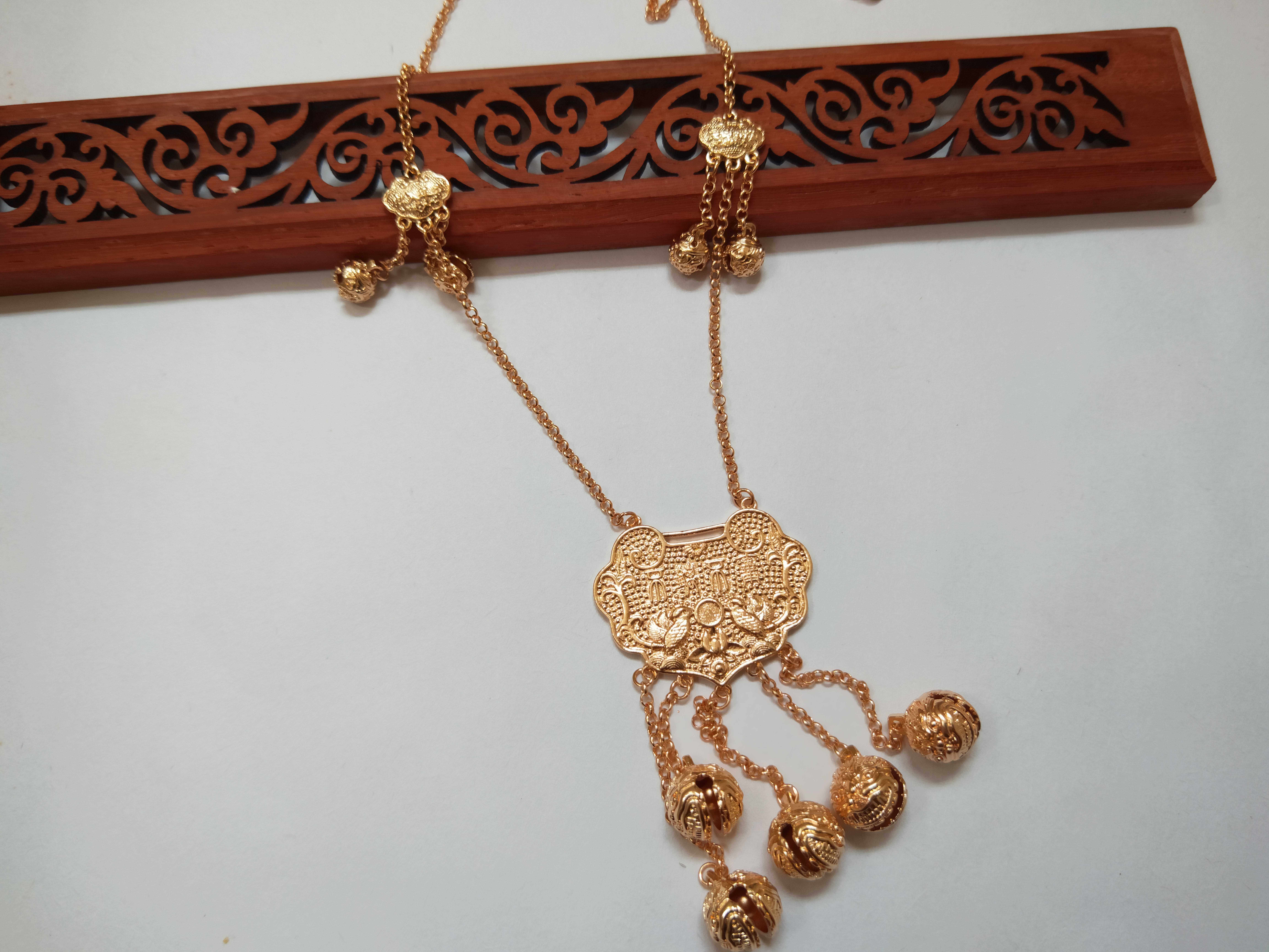 汉服璎珞古典古风长命锁软平安锁明大明少女发饰