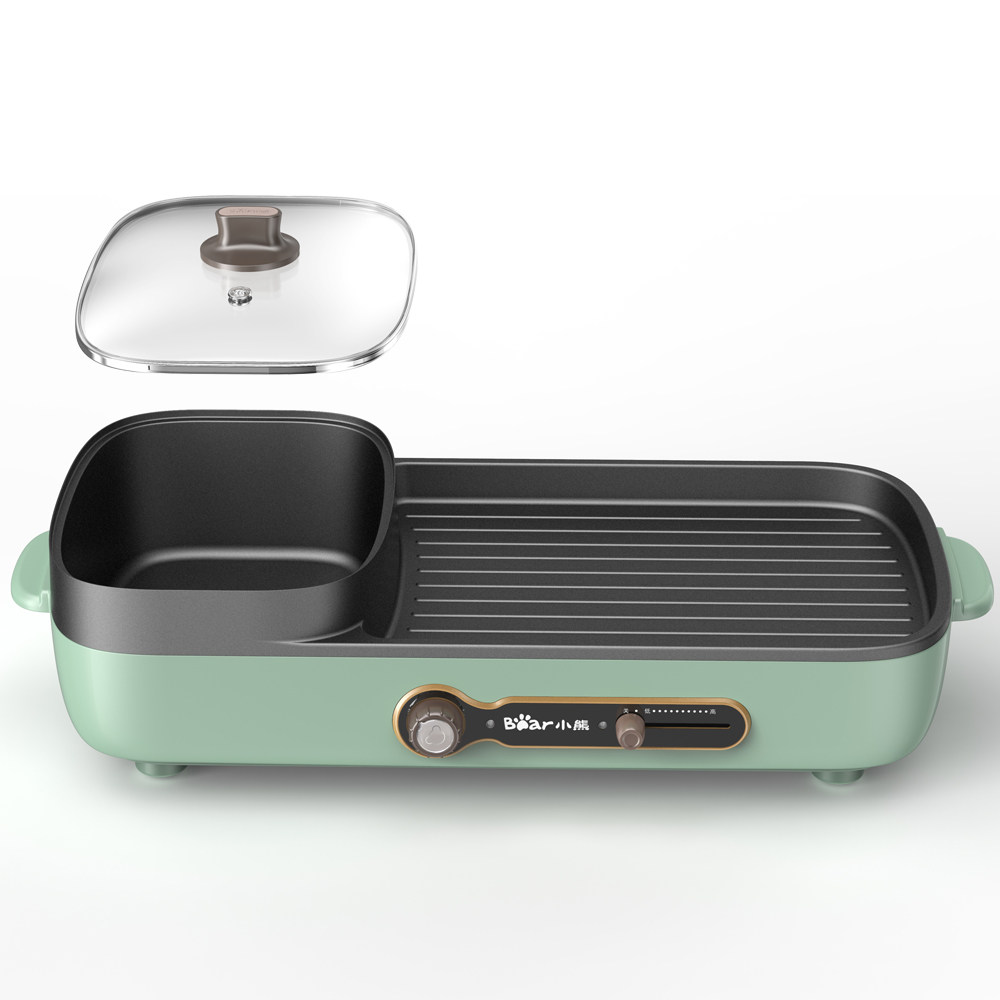 小熊火锅烧烤一体锅烫涮烤肉机电烤盘家用煎烤鱼多功能两用电烤炉