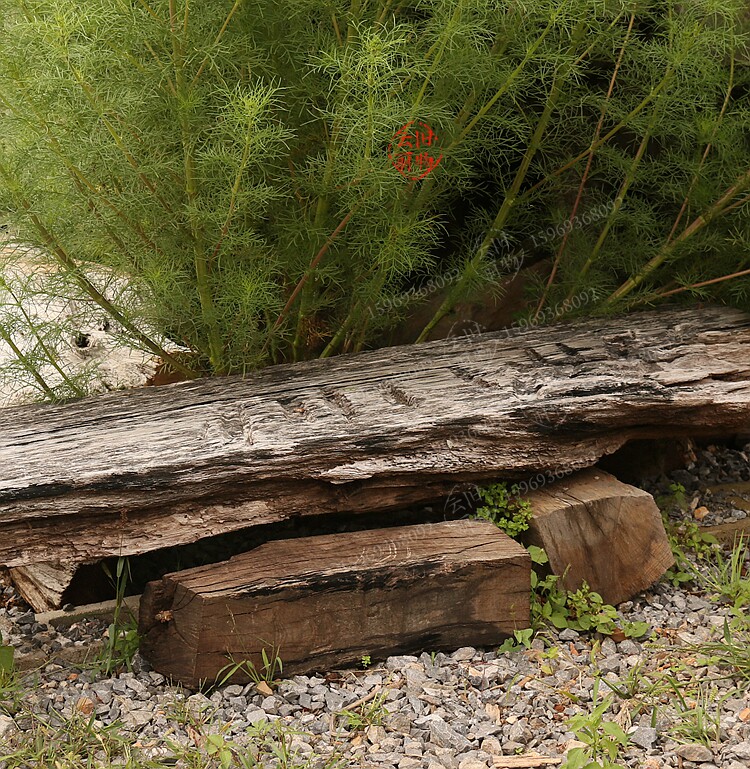 原木长方形脚踏实心木墩楼梯大厅装饰枯木矮凳装饰摆件