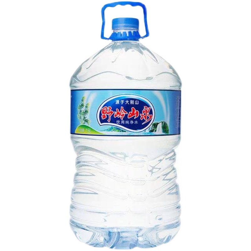合肥专送野岭山泉一次性桶装水15升大桶矿泉水泡茶饮用水