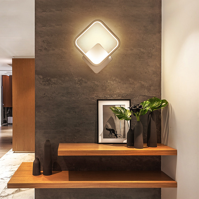 北欧创意现代玄关简约卧室背景墙家用床头灯具个性时尚造型壁灯