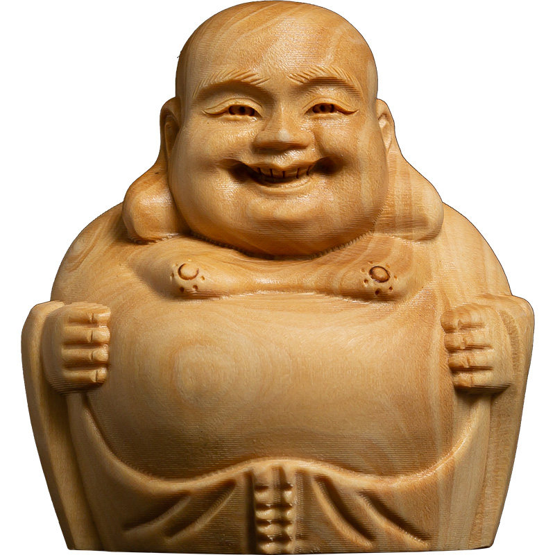 黄杨木雕大肚笑佛随身把玩文玩手把雕刻工艺品木雕