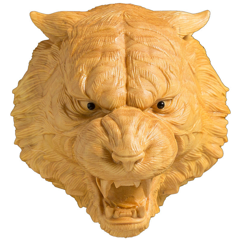 黄杨木挂件手把文玩把玩随身男士木雕虎头摆件木雕