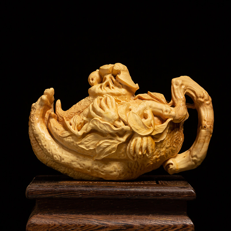 黄杨木雕刻佛手摆件木雕装饰客厅工艺品实木创意木雕