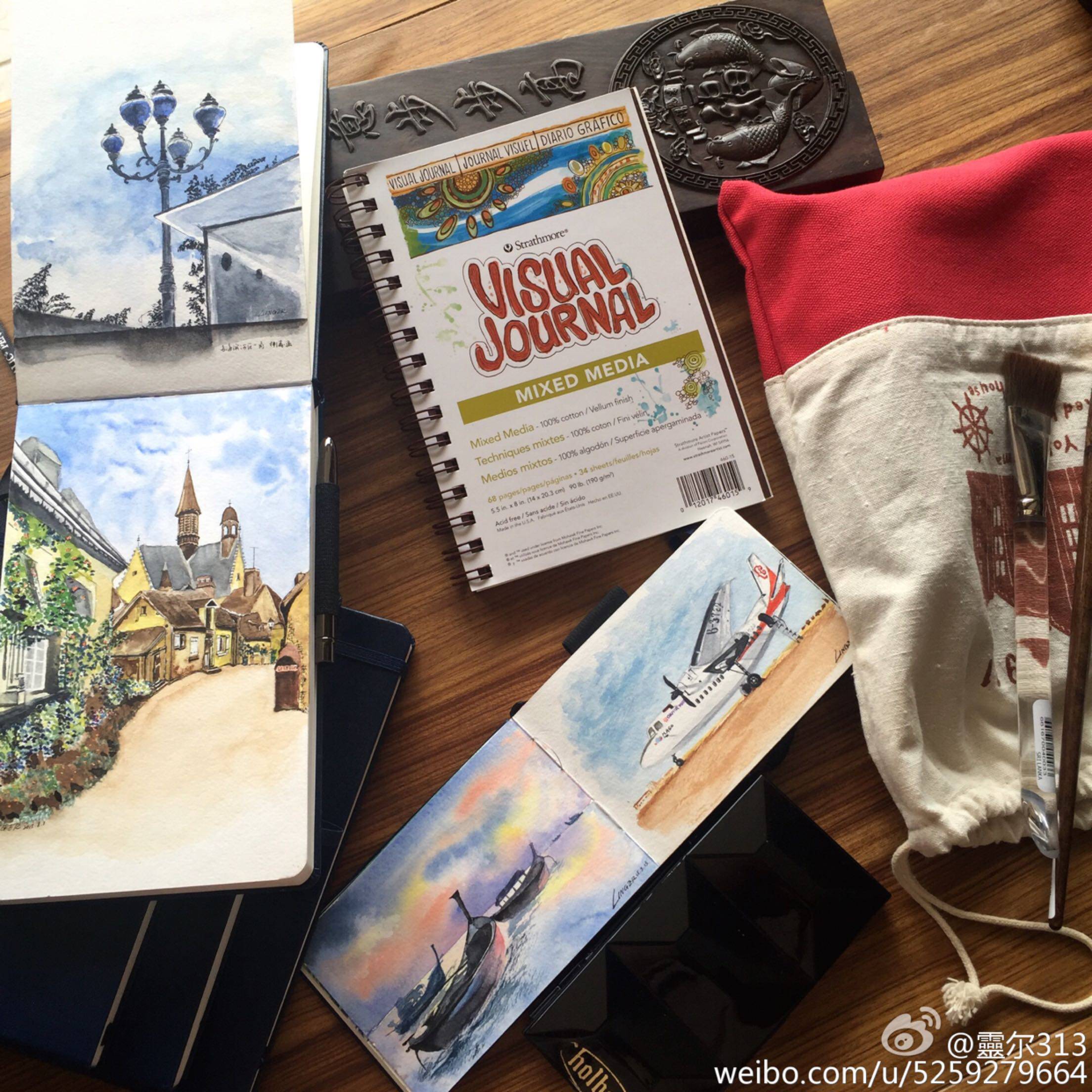 pentalic潘塔利克旅行水彩本300g棉浆纸 速写绘图手绘本 单面封胶