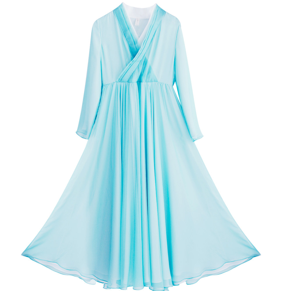 忆旧棉麻记2019夏季新款复古国风长裙斜襟大摆修身显瘦连衣裙女裙