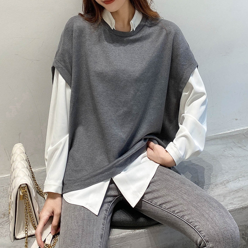 复古百搭坎肩背心自发发热加厚双面奥绒上衣卫衣