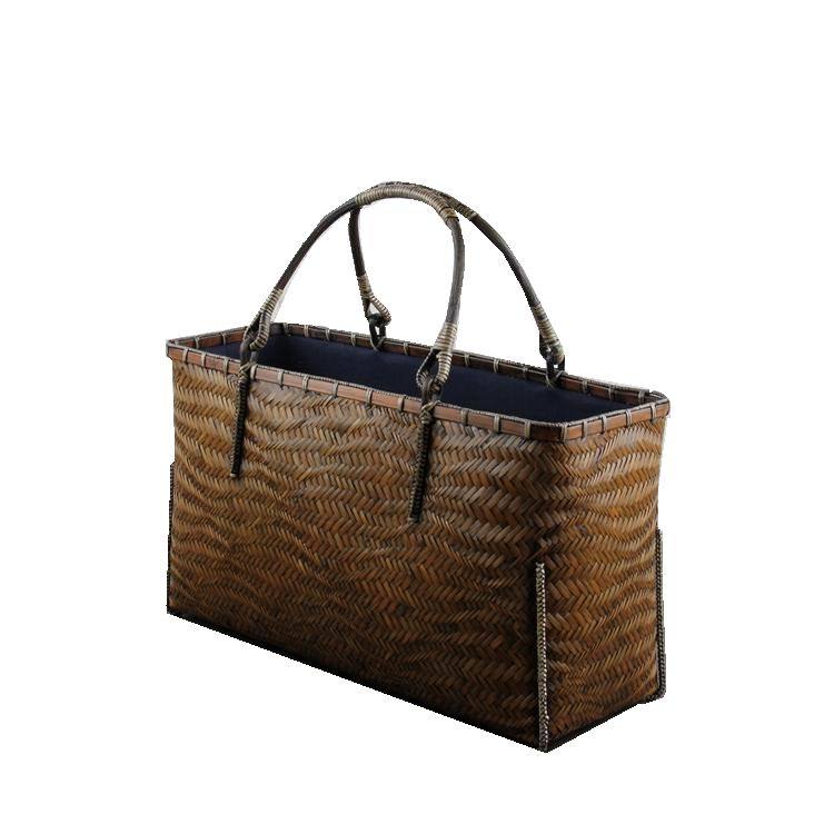 复古竹编手提包仿古竹艺 日式包茶包竹编包女 竹包茶道收纳包手工