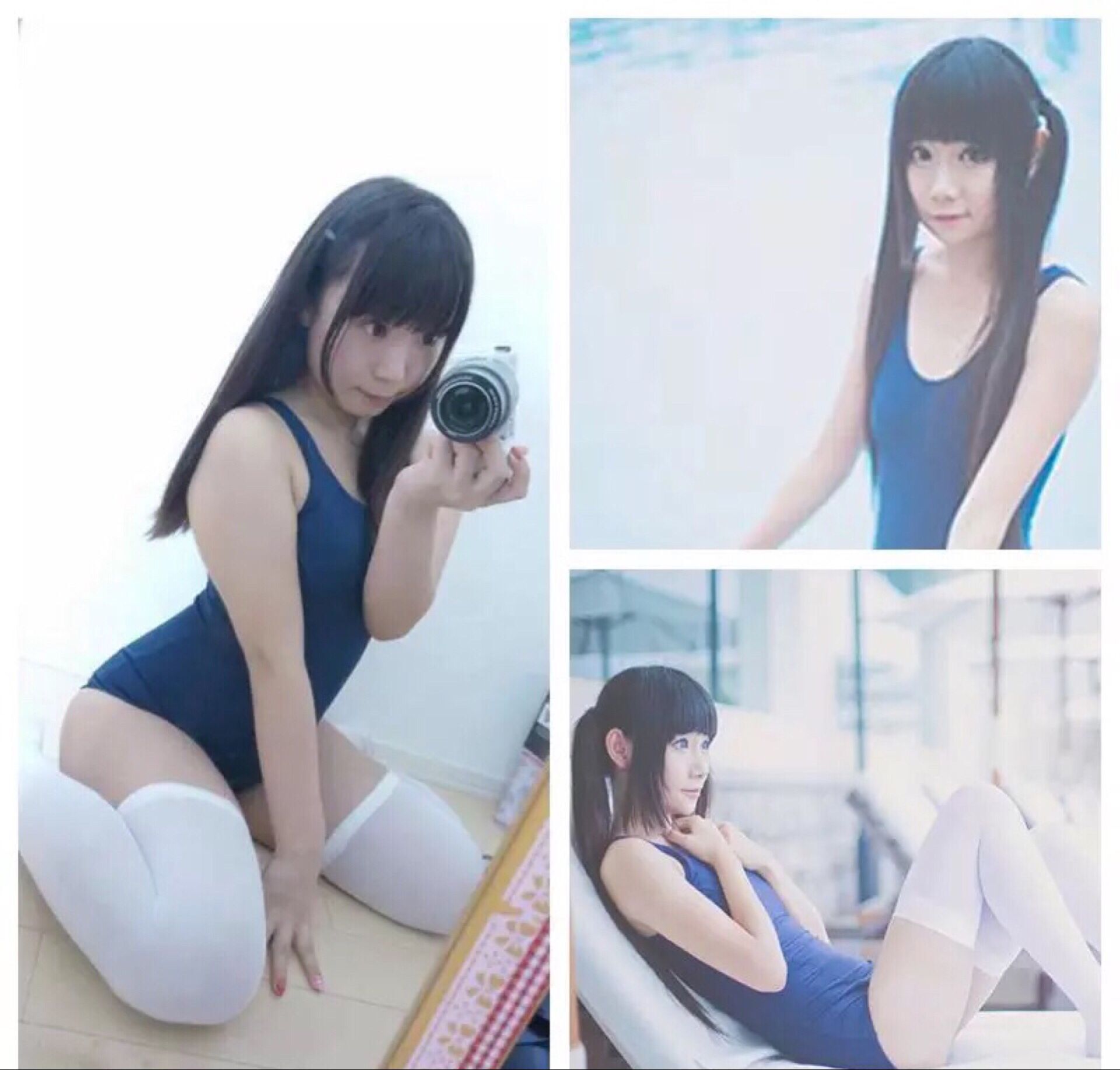 死库水日保守连体泳衣cos日本显瘦泳装学生连体泳衣