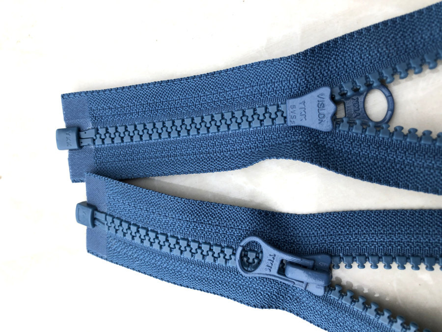 拉链湖蓝蓝色正品ykk5号单开尾口左插外套拉锁拉链