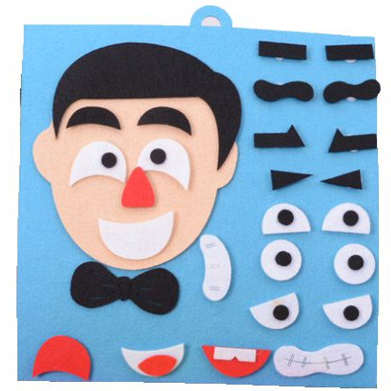 热卖表情五官制作手工制手工儿童教具幼儿益智手工创意粘贴类