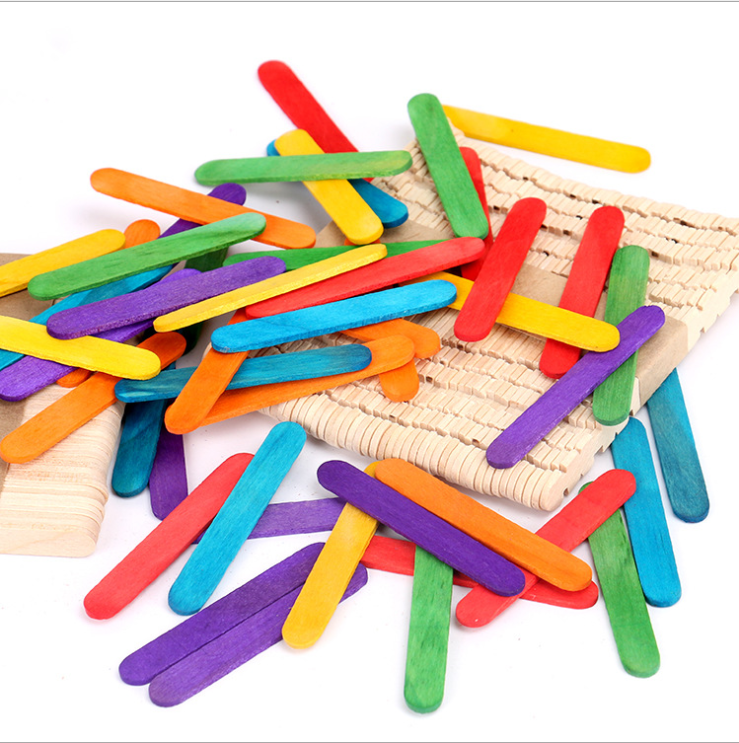 雪糕棒冰棍棒彩色儿童diy手工手工制制作房子空中吊饰