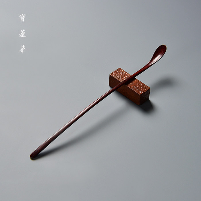 茶道印度小叶紫檀茶拨手工红木茶器茶匙茶勺茶道