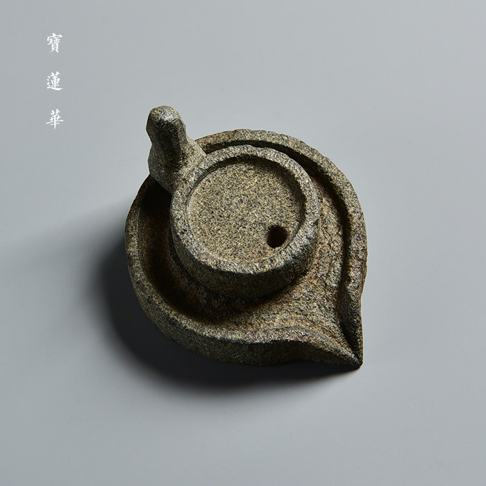 磨盘时来运转青石中式古典小石石茶宠手把石头禅意茶宠摆件