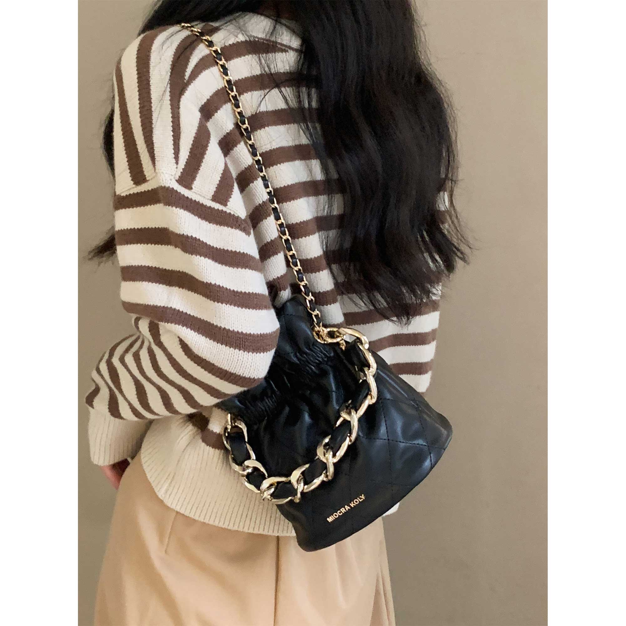 南风×miocra koly伯克利水桶包包女冬抽绳手提单肩斜挎精致小包