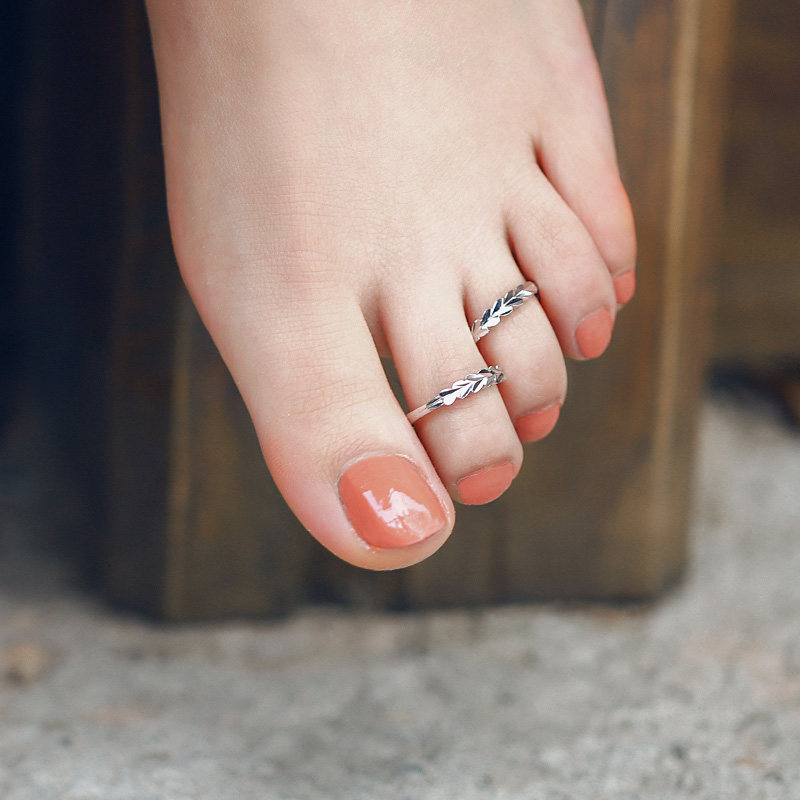 银脚个性潮人脚小指尾戒调节可调开口简约戒指戒指