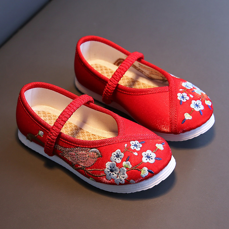 绣花鞋儿童中国国风布鞋女童民族风手工学生古风汉风