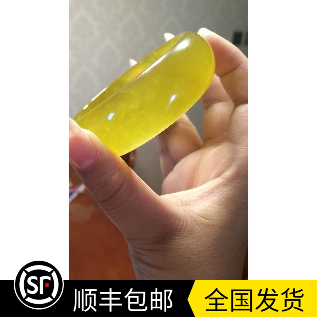 手镯陕西蓝田玉正正品天然黄金玉货姜玉石保健手饰