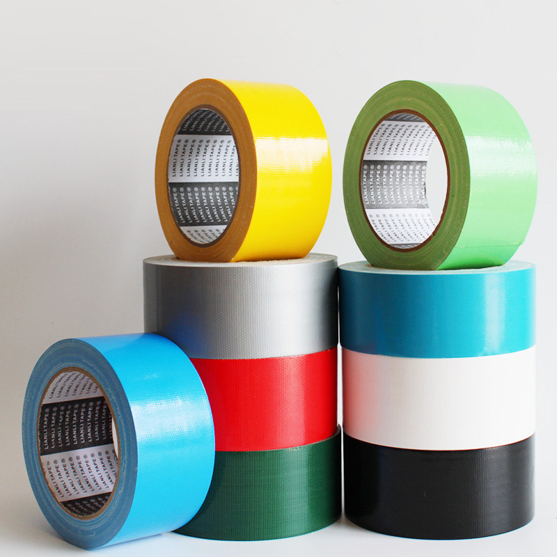 胶带布基彩色高粘地毯胶布黄黑红白红白蓝蓝绿胶带