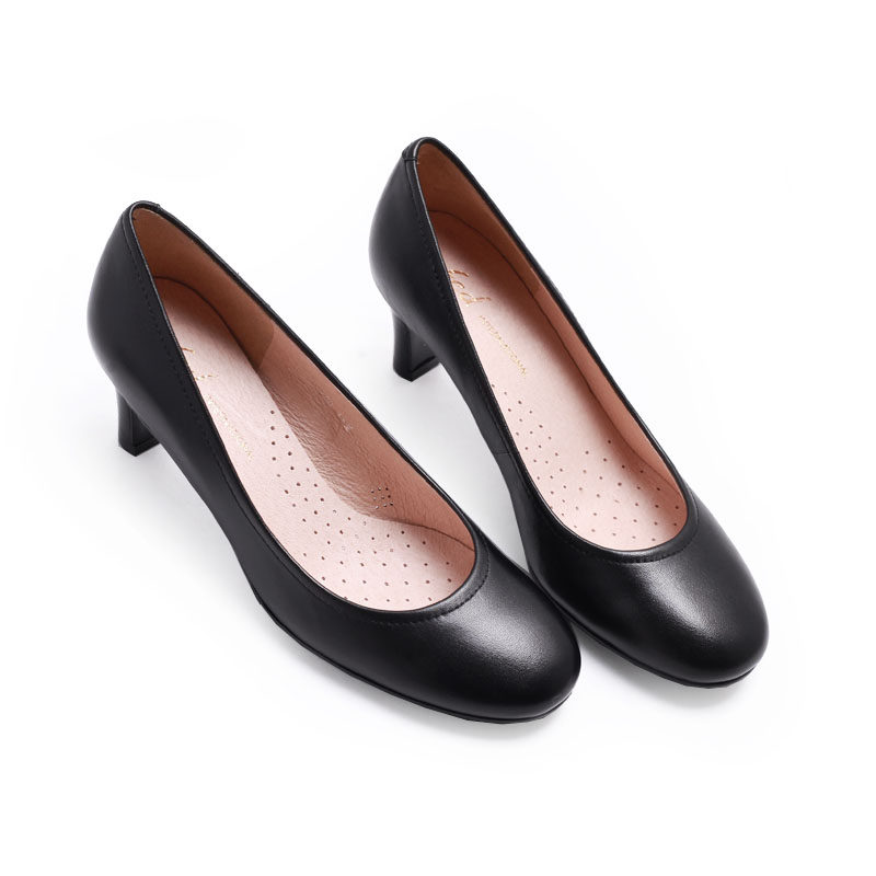 fed经典舒适透气东航空姐制服改良版跟牛皮单鞋