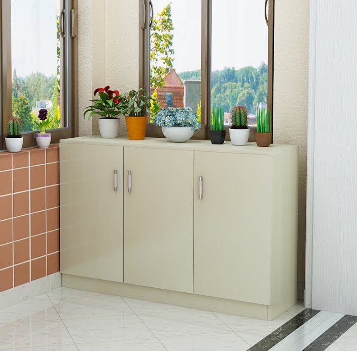 阳台储物柜置物柜厨房杂物收纳柜带门鞋柜餐边柜简约飘窗柜