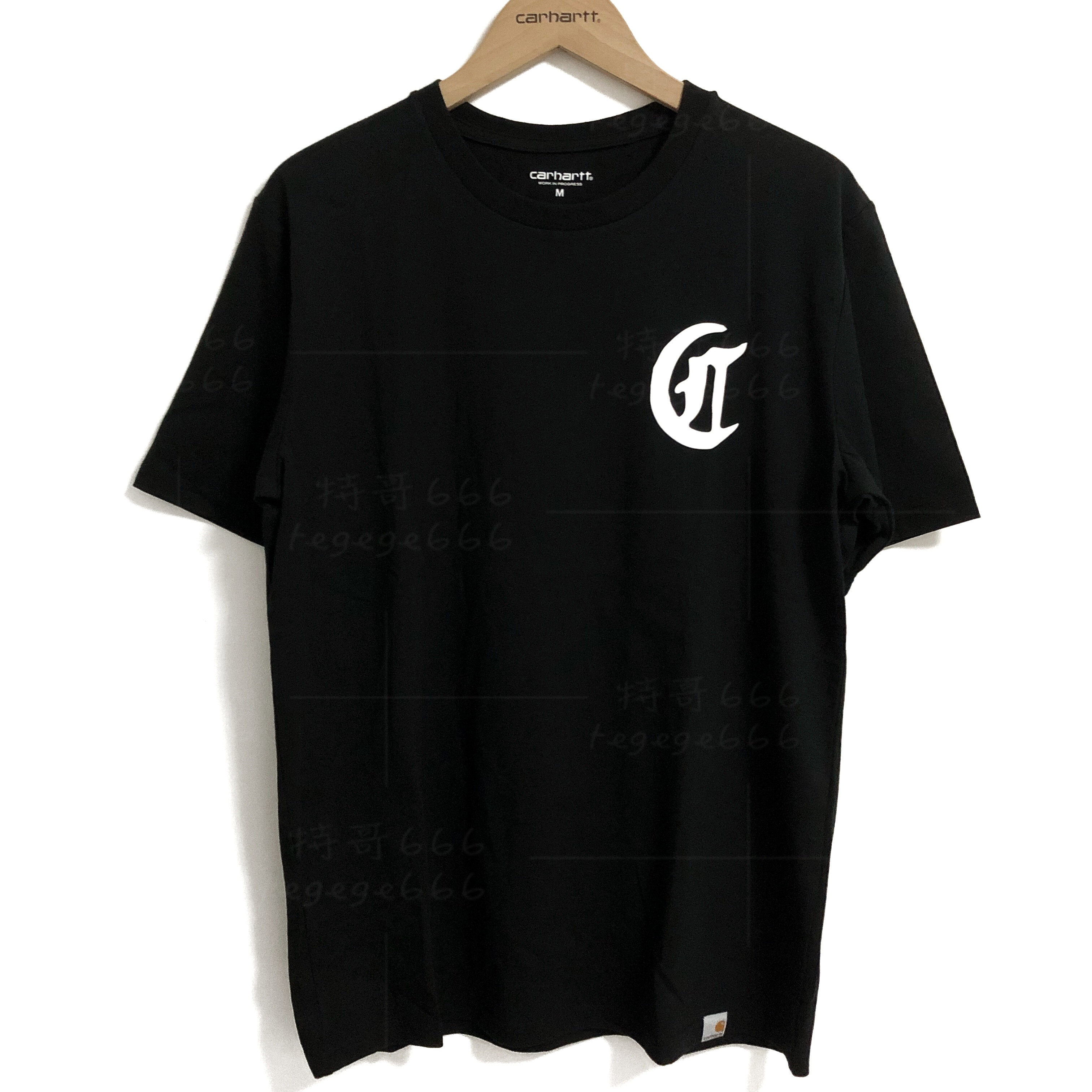 特哥carharttwip卡哈特印花c字logo十字架短袖t恤休闲男女潮