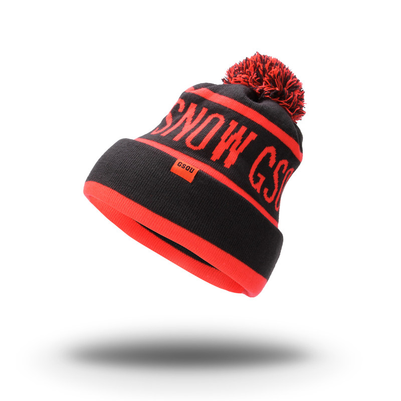 gsousnow女生滑雪韩国糖果色针织百搭可爱休闲运动帽