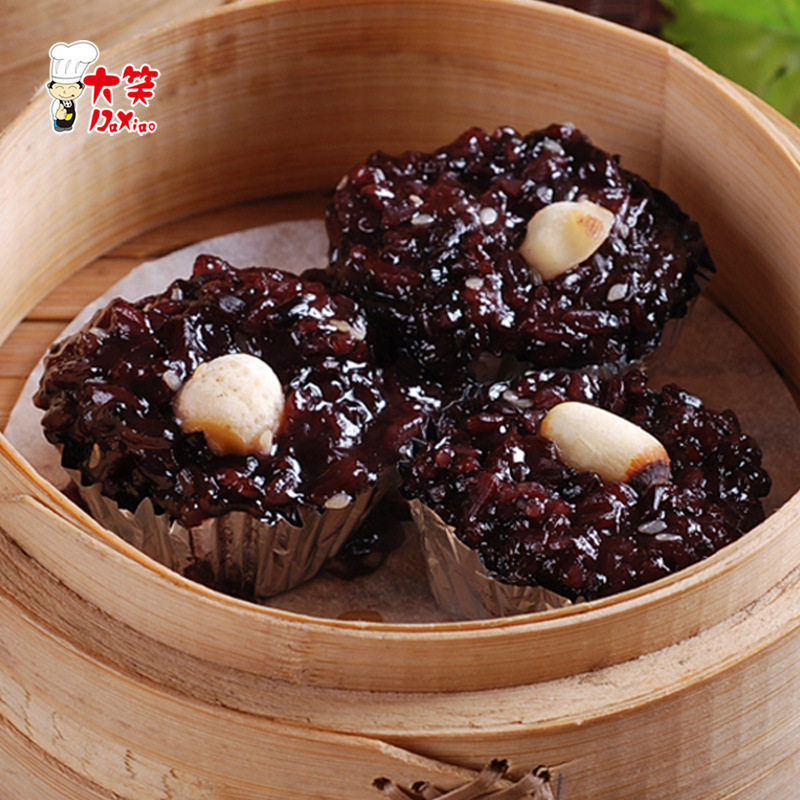 大笑黑糯米糕12个360g莲子黑糯米饭广式早点糕点甜点酒店茶楼点心