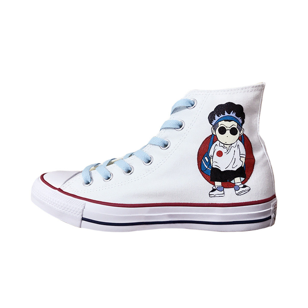 帆布布鞋定制diy手绘球鞋改色彩绘联名灌篮高手手绘鞋