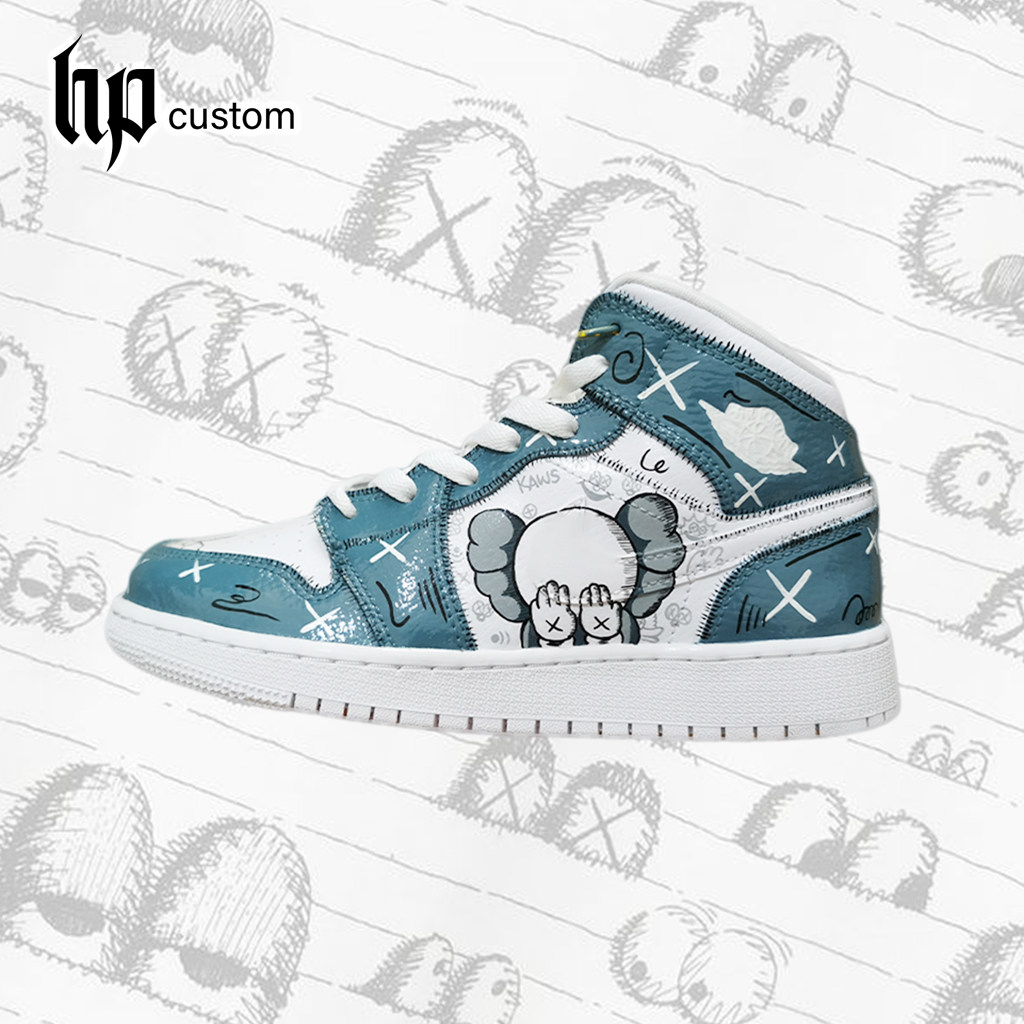 篮球鞋子定制手绘绘画diy空军一号aj1改色二次元手绘鞋