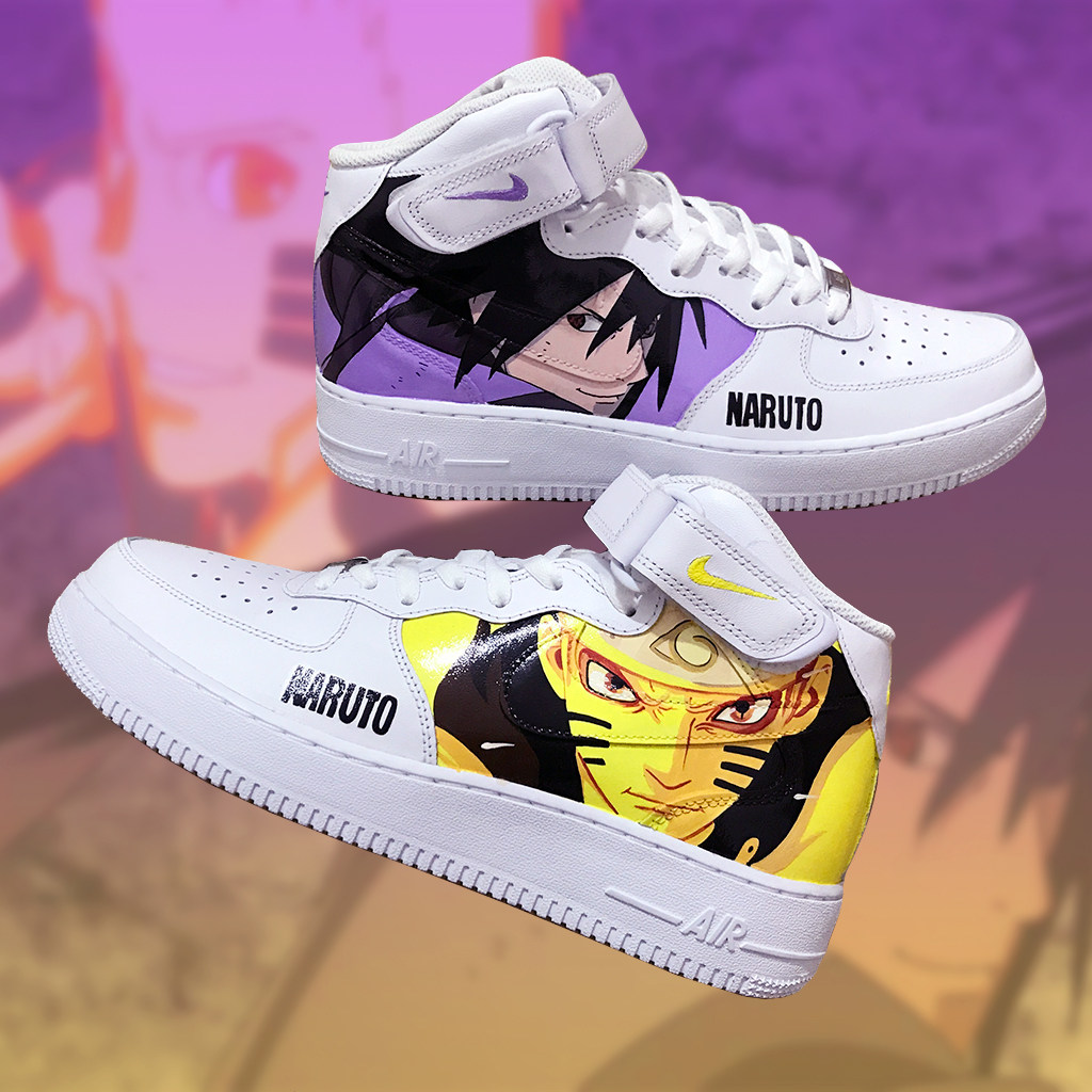 涂鸦手绘鞋子定制空军一号af1火影忍者鸣人佐助aj1手绘鞋