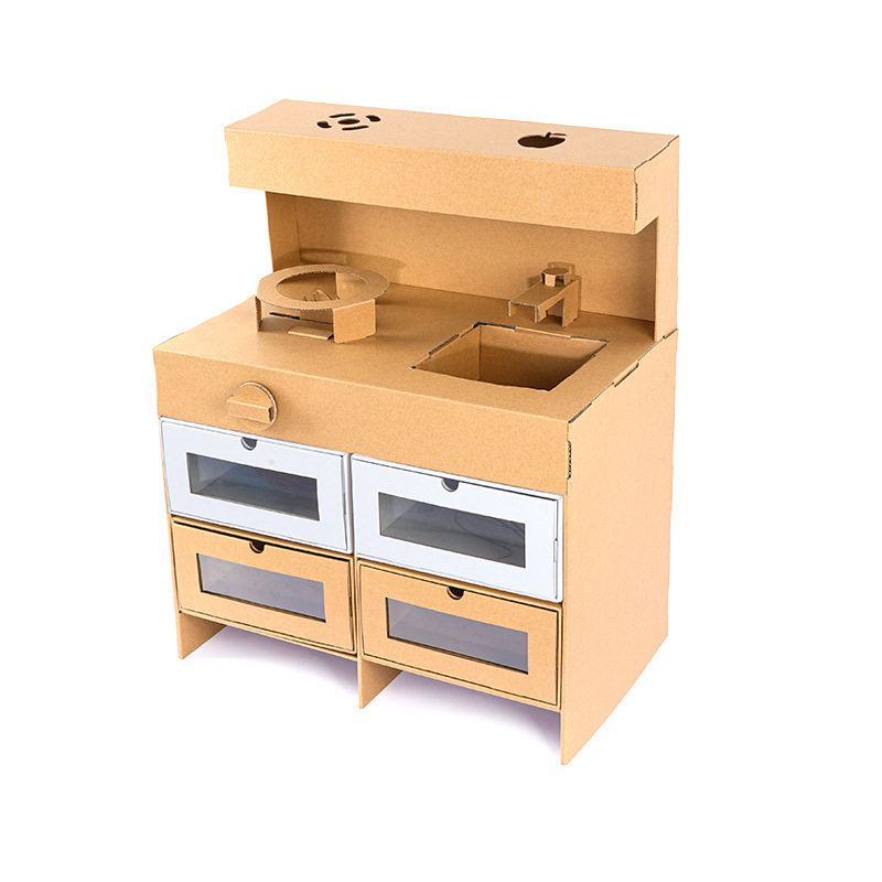 幼儿园手工手工制制作义卖纸壳摊位推车道具儿童螺母拆装